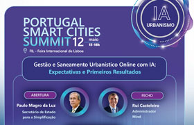 Gestão e Saneamento Urbanístico Online com IA · Portugal Smart Cities Summit · FIL · 12 de maio · 15h